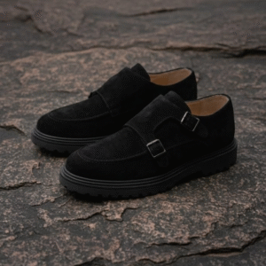 Double Monk Strap en daim